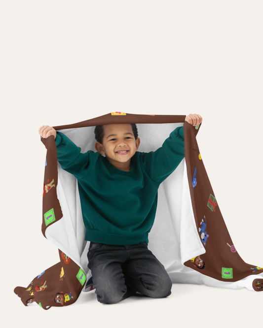 Kunda & Friends Chocolate Plush Blanket