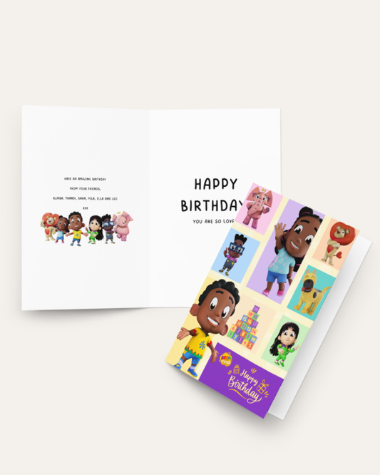 Kunda & Friends Happy Birthday Card - Portrait