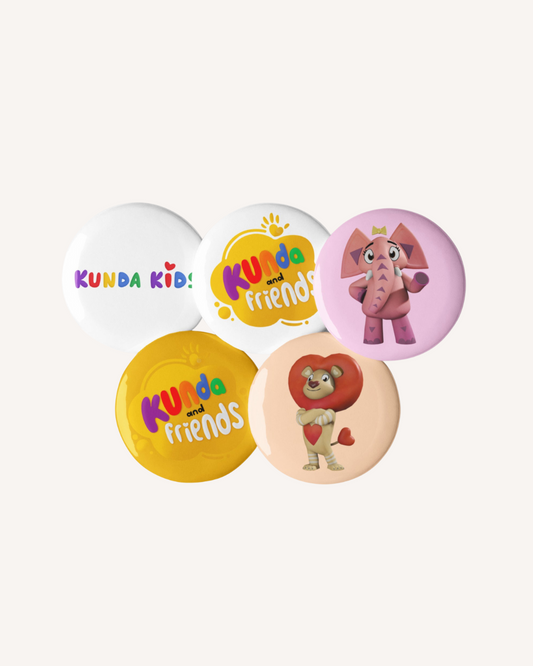 Kunda & Friends Button Set – Pack of 5