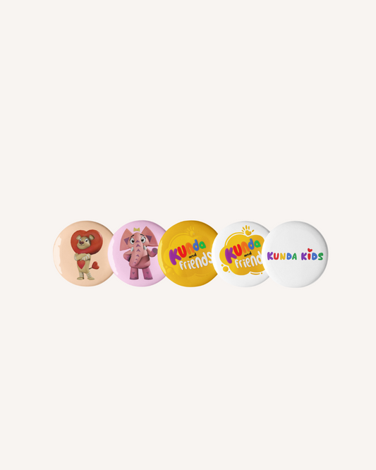 Kunda & Friends Button Set – Pack of 5