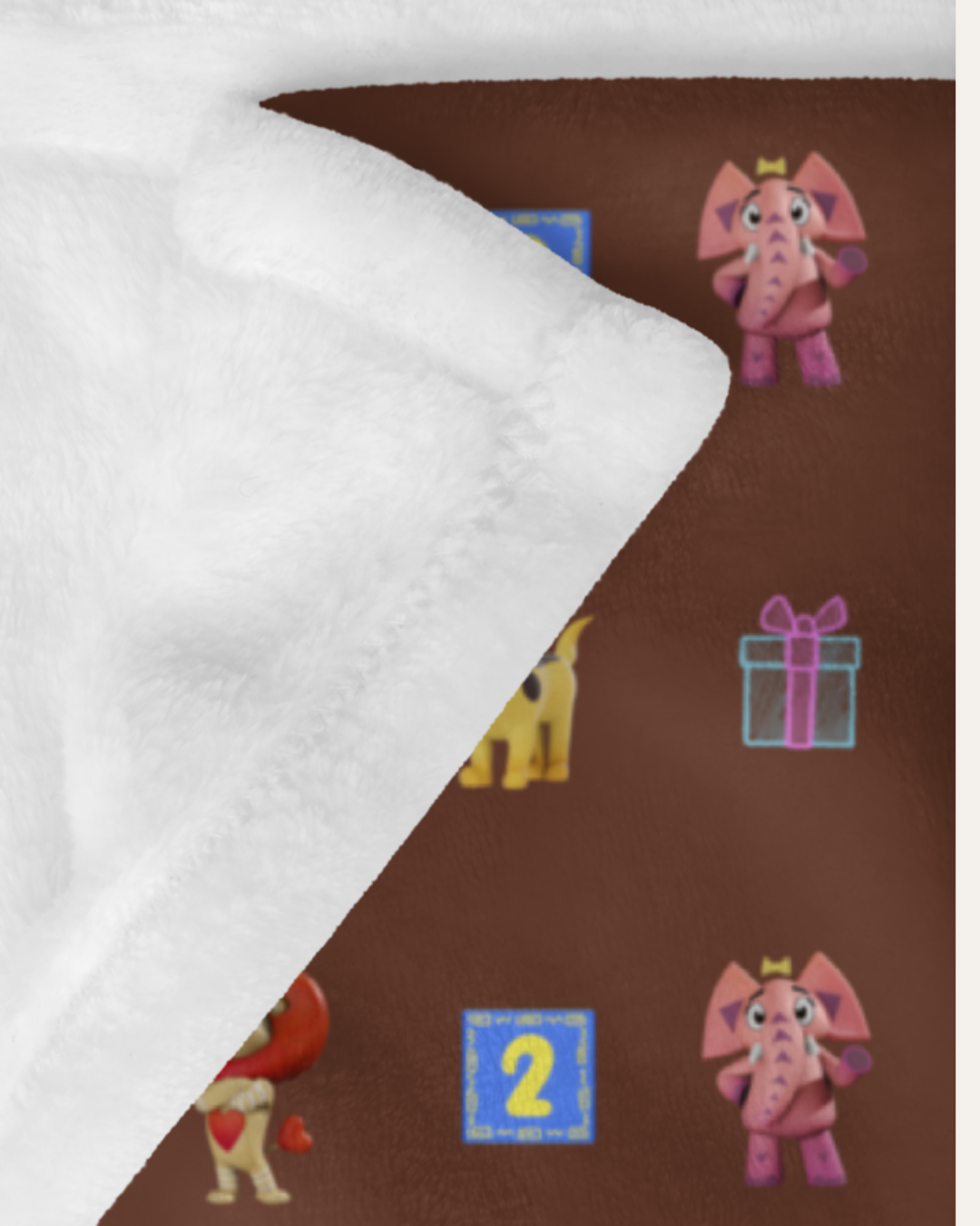 Kunda & Friends Chocolate Plush Blanket
