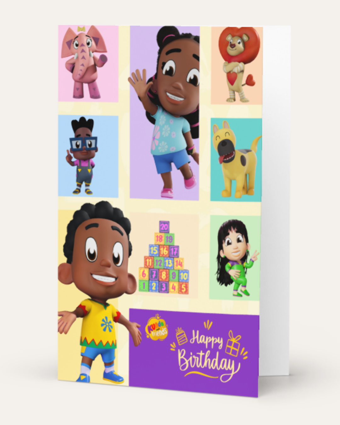 Kunda & Friends Happy Birthday Card - Portrait