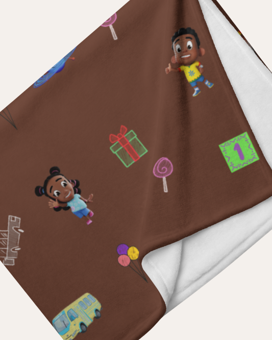 Kunda & Friends Chocolate Plush Blanket