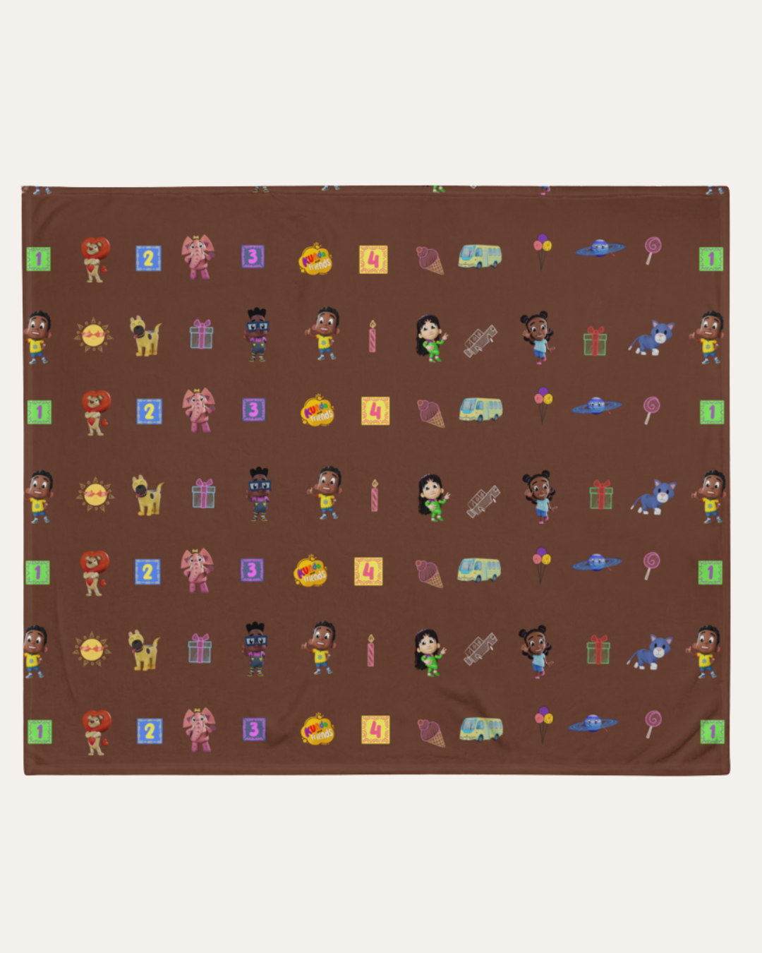 Kunda & Friends Chocolate Plush Blanket