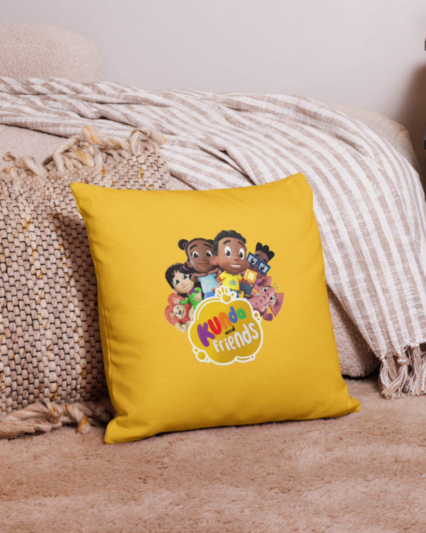 Kunda & Friends Character Pillow – Royal Yellow