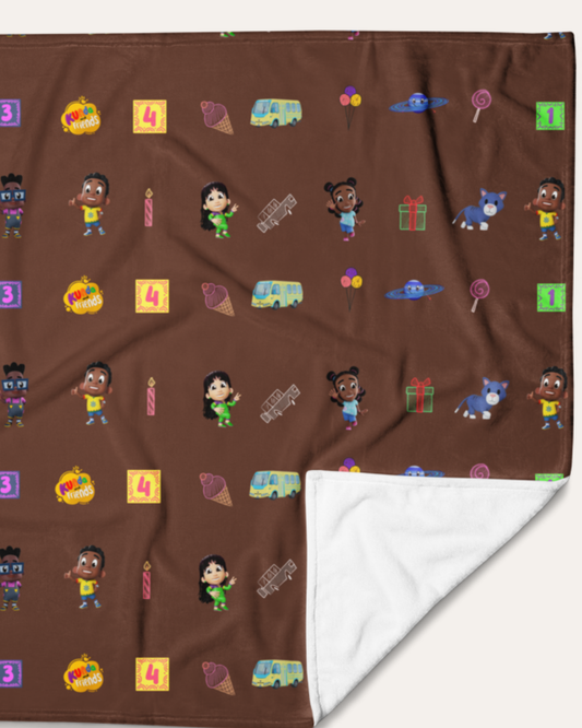 Kunda & Friends Chocolate Plush Blanket
