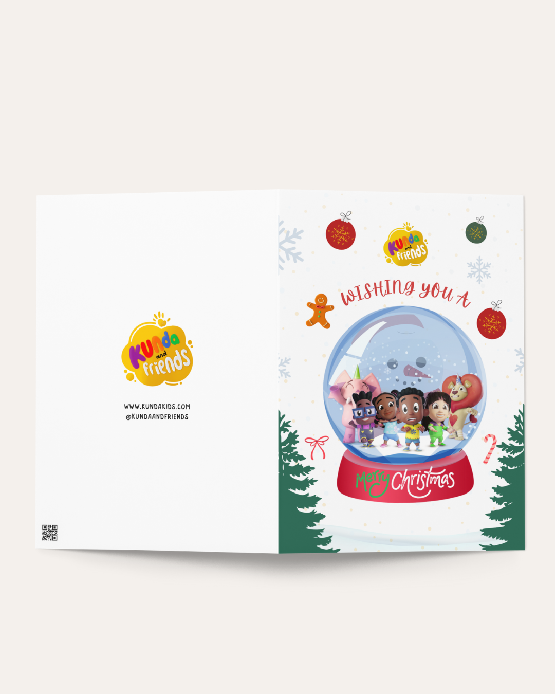 Kunda and Friends Snow Globe Christmas Card