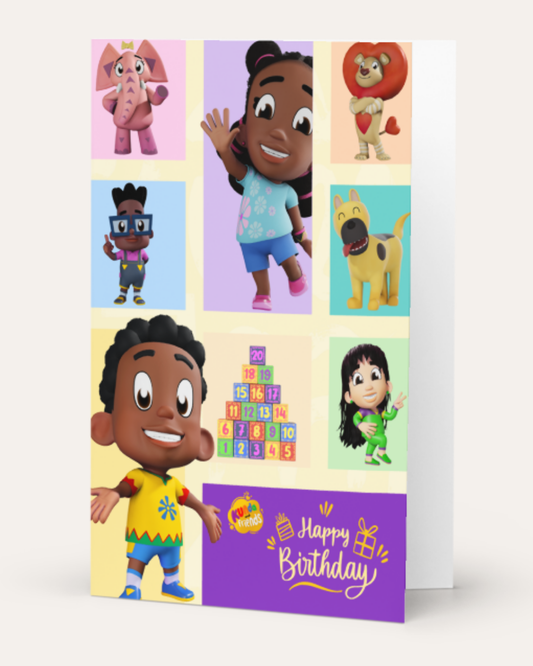 Kunda & Friends Happy Birthday Card - Portrait