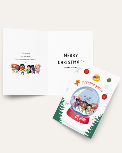 Kunda and Friends Snow Globe Christmas Card
