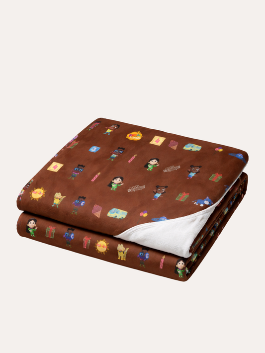 Kunda & Friends Chocolate Plush Blanket